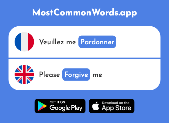 Pardonner - Forgive, excuse (Le 2962 Mot Le Plus Commun En English)