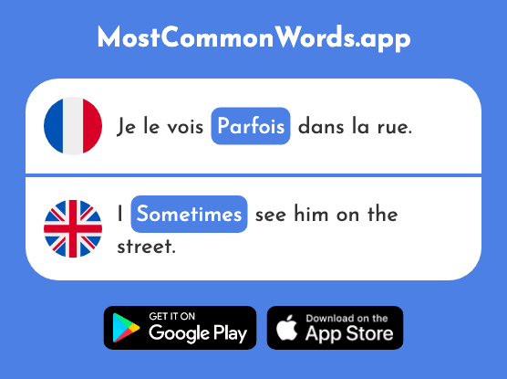 Parfois - Sometimes (Le 410 Mot Le Plus Commun En English)