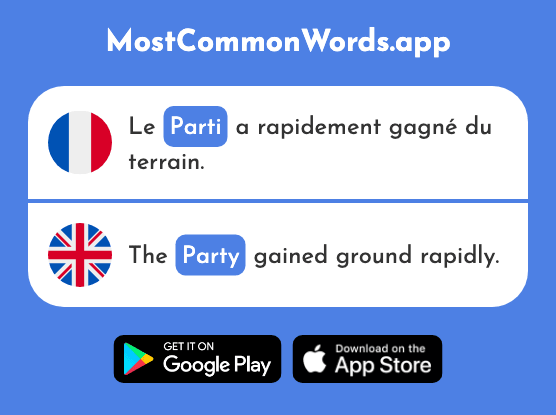 Parti - Party (Le 400 Mot Le Plus Commun En English)