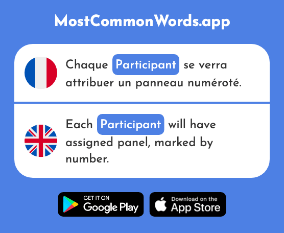 Participant - Participant (Le 2480 Mot Le Plus Commun En English)