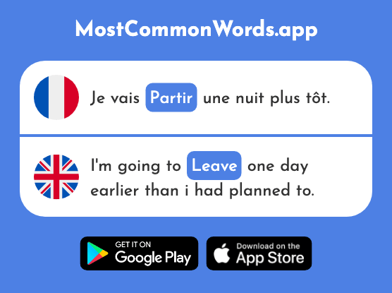 Partir - Leave (Le 163 Mot Le Plus Commun En English)
