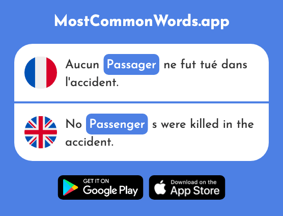 Passager - Passenger, temporary (Le 2329 Mot Le Plus Commun En English)