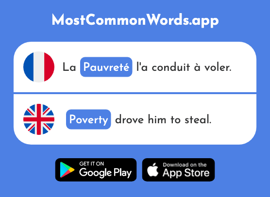 Pauvreté - Poverty (Le 1951 Mot Le Plus Commun En English)