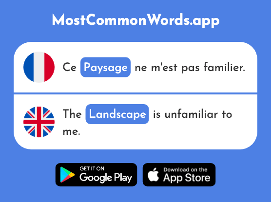 Paysage - Landscape, scenery, countryside (Le 2634 Mot Le Plus Commun En English)