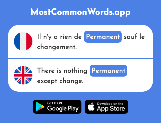 Permanent - Permanent (Le 1322 Mot Le Plus Commun En English)