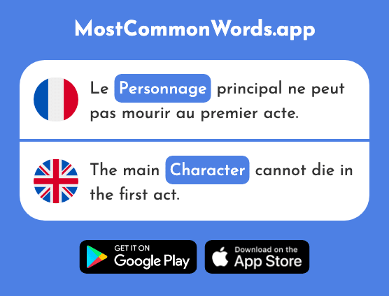 Personnage - Character, individual (Le 1449 Mot Le Plus Commun En English)