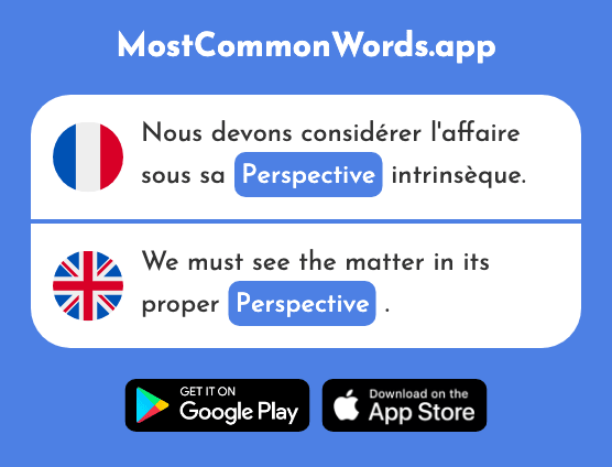 Perspective - Perspective, viewpoint (Le 1275 Mot Le Plus Commun En English)