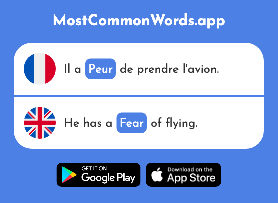 Peur - Fear (Le 755 Mot Le Plus Commun En English)