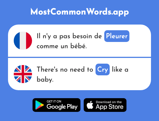 Pleurer - Cry (Le 2253 Mot Le Plus Commun En English)
