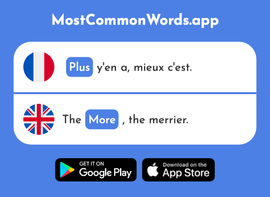 Plus - More, no more (Le 19 Mot Le Plus Commun En English)