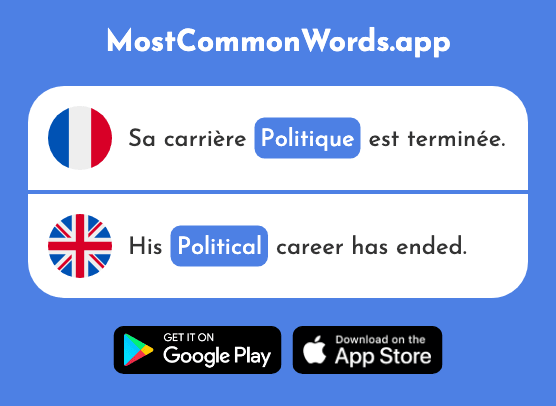 Politique - Politics, political (Le 128 Mot Le Plus Commun En English)