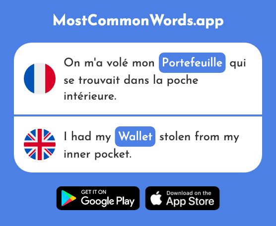 Portefeuille - Wallet (Le 2836 Mot Le Plus Commun En English)