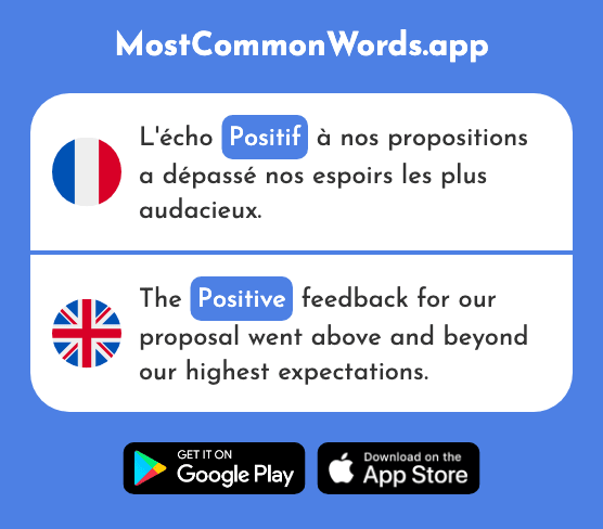 Positif - Positive (Le 949 Mot Le Plus Commun En English)