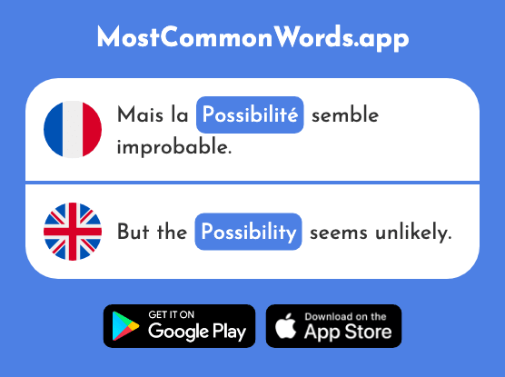 Possibilité - Possibility (Le 725 Mot Le Plus Commun En English)