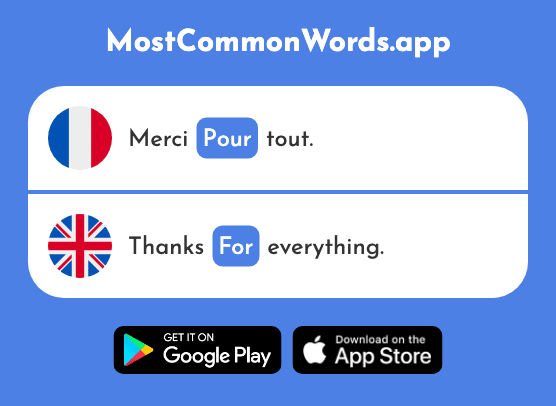 Pour - For, in order to (Le 10 Mot Le Plus Commun En English)