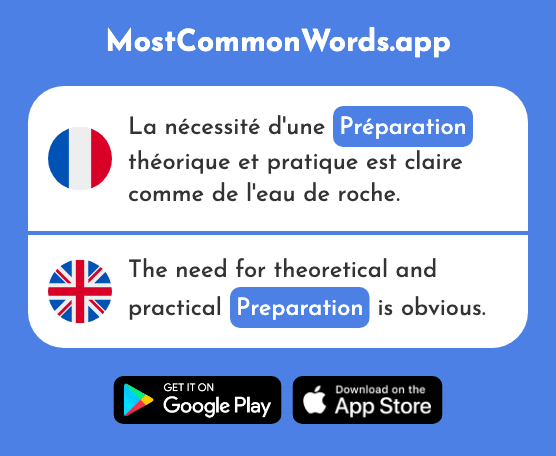 Préparation - Preparation (Le 2451 Mot Le Plus Commun En English)