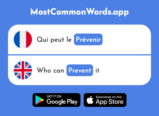 Prévenir - Prevent, warn, to notify (Le 1207 Mot Le Plus Commun En English)