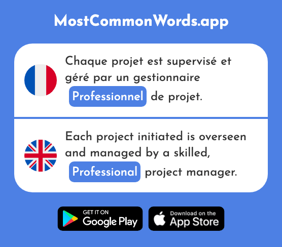 Professionnel - Professional (Le 1000 Mot Le Plus Commun En English)