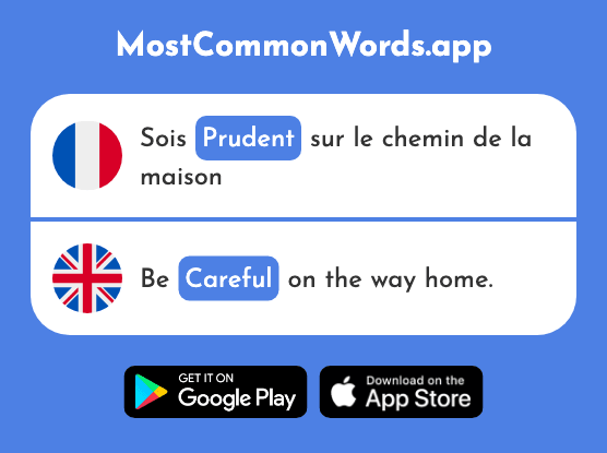 Prudent - Prudent, careful, cautious (Le 1529 Mot Le Plus Commun En English)