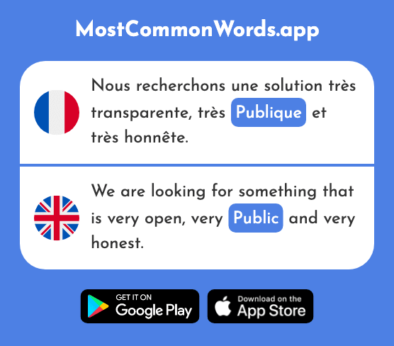 Publique - Public (Le 554 Mot Le Plus Commun En English)