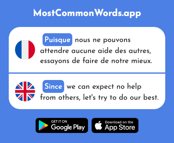 Puisque - Since (Le 528 Mot Le Plus Commun En English)