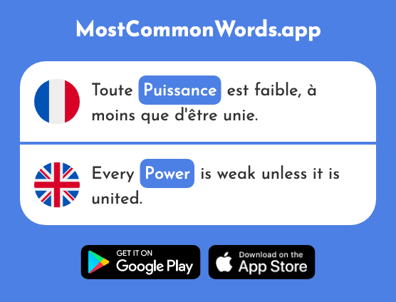 Puissance - Power (Le 1076 Mot Le Plus Commun En English)