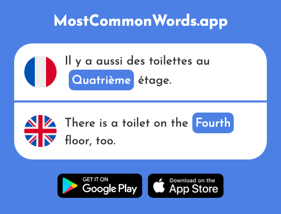 Quatrième - Fourth (Le 1603 Mot Le Plus Commun En English)