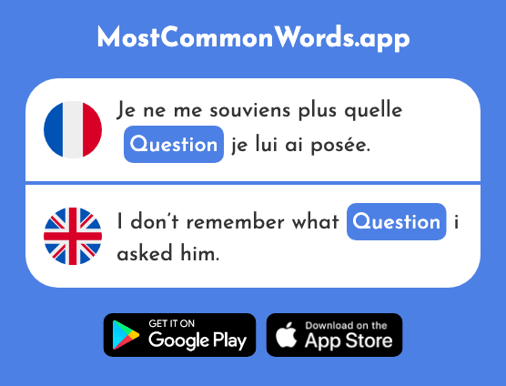 Question - Question (Le 144 Mot Le Plus Commun En English)