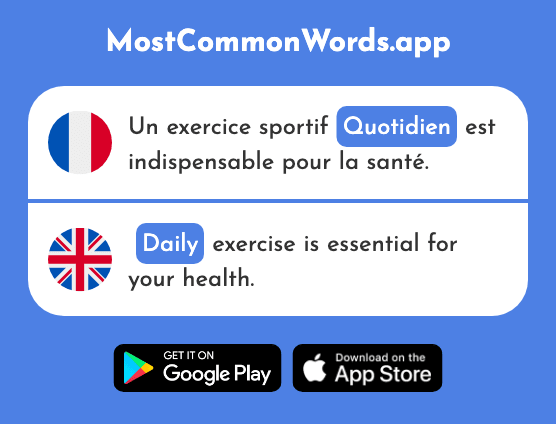 Quotidien - Daily (Le 1318 Mot Le Plus Commun En English)