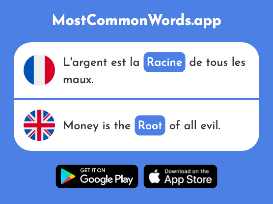 Racine - Root (Le 2593 Mot Le Plus Commun En English)
