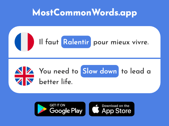 Ralentir - Slow down (Le 2297 Mot Le Plus Commun En English)