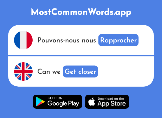Rapprocher - Bring closer, get closer (Le 1329 Mot Le Plus Commun En English)