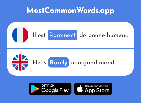 Rarement - Rarely, seldom (Le 2535 Mot Le Plus Commun En English)