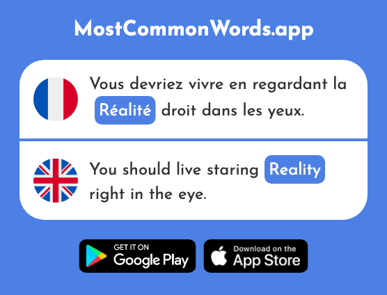 Réalité - Reality (Le 532 Mot Le Plus Commun En English)