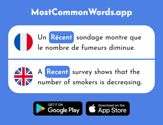 Récent - Recent (Le 1178 Mot Le Plus Commun En English)