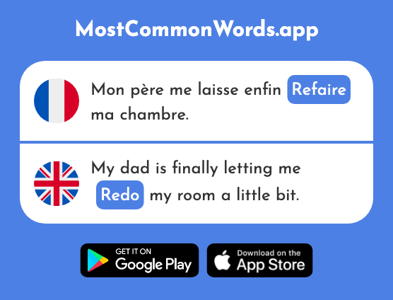 Refaire - Redo, make again (Le 2252 Mot Le Plus Commun En English)