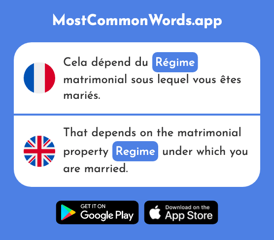 Régime - Regime (Le 543 Mot Le Plus Commun En English)