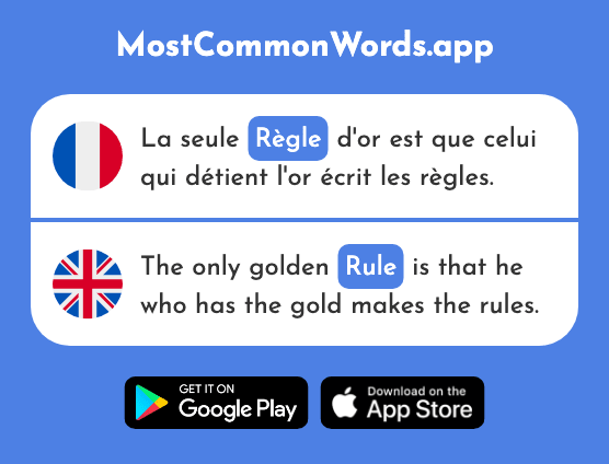 Règle - Rule (Le 488 Mot Le Plus Commun En English)