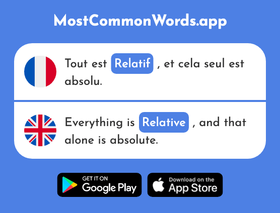 Relatif - Relative (Le 1160 Mot Le Plus Commun En English)
