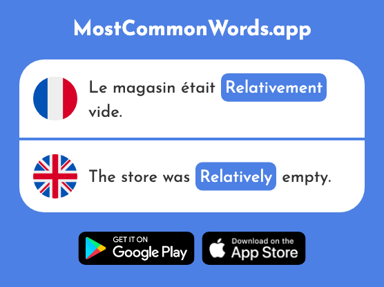 Relativement - Relatively (Le 1559 Mot Le Plus Commun En English)