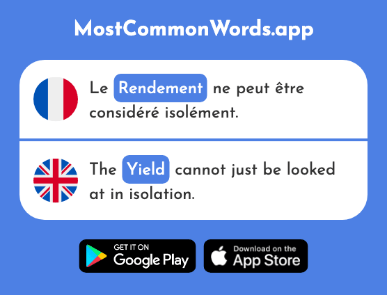Rendement - Yield, output (Le 2394 Mot Le Plus Commun En English)