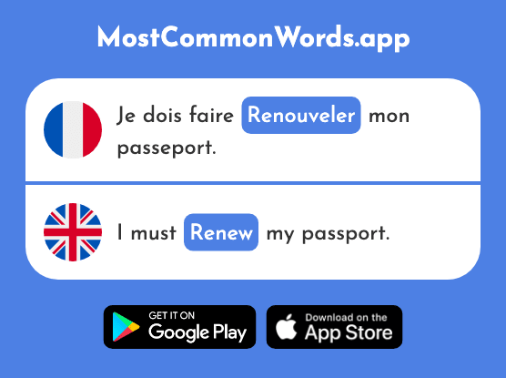Renouveler - Renew (Le 1359 Mot Le Plus Commun En English)