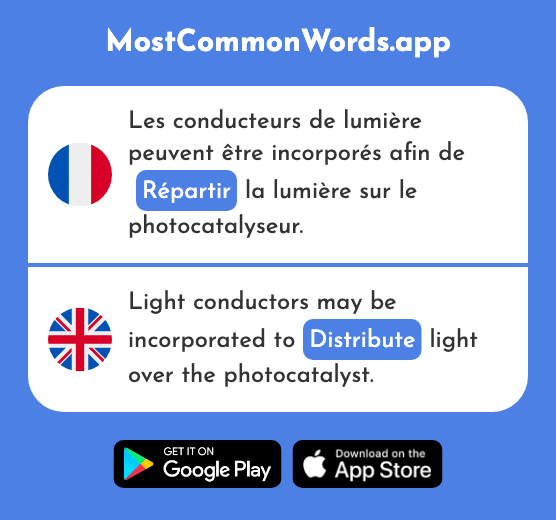 Répartir - Distribute, spread out, share out, divide up (Le 2197 Mot Le Plus Commun En English)
