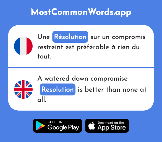 Résolution - Resolution (Le 1342 Mot Le Plus Commun En English)