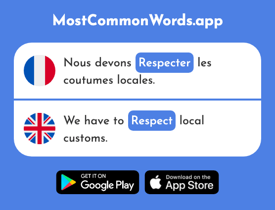 Respecter - Respect (Le 673 Mot Le Plus Commun En English)