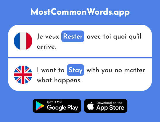 Rester - Stay (Le 100 Mot Le Plus Commun En English)