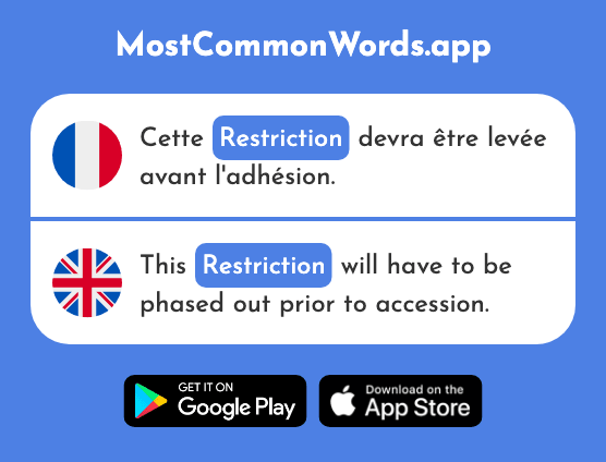 Restriction - Restriction (Le 2589 Mot Le Plus Commun En English)