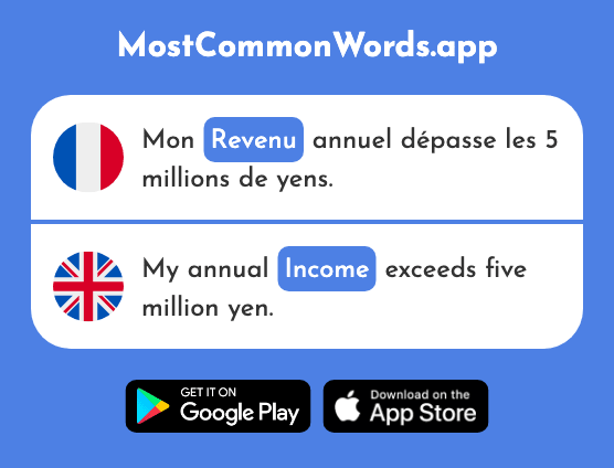 Revenu - Income (Le 1012 Mot Le Plus Commun En English)