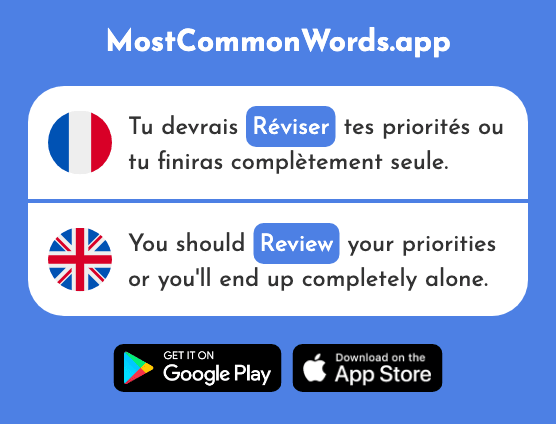 Réviser - Review, revise, overhaul (Le 2551 Mot Le Plus Commun En English)