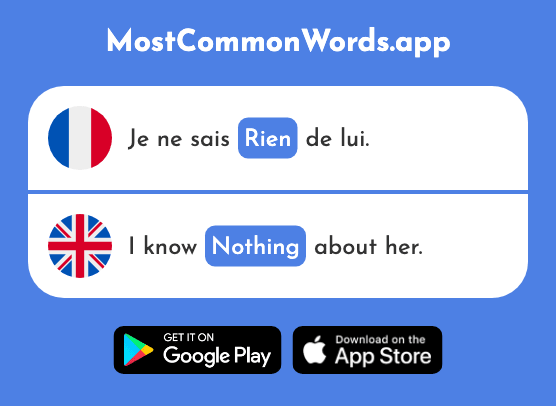 Rien - Nothing (Le 168 Mot Le Plus Commun En English)